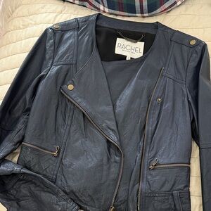 Rachel Women's Navy Leather Jacket